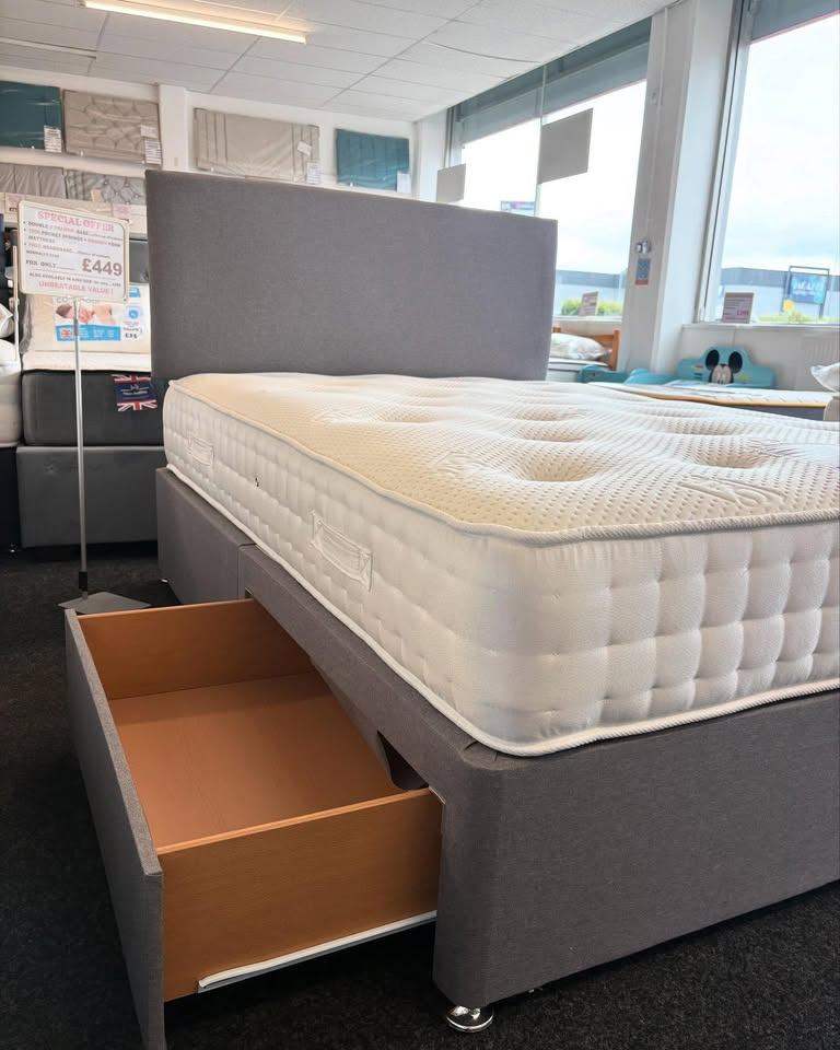 High Quality Double & Small Double Divan Bed Base With Mattress Brand New SAME DAY DELIVERY