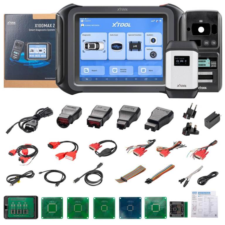 Xtool x100 max 2. key programmer and diagnostic scanner. Comes with everything in picture