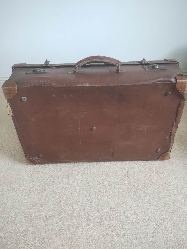 Vintage Brown Suitcase - Fair Condition