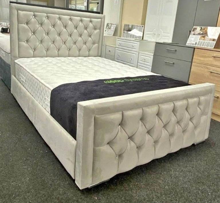 🛏️ King Heaven Chesterfield Bed – With Foam Mattress  Brand New 📞 Order Now Unbeatable Price