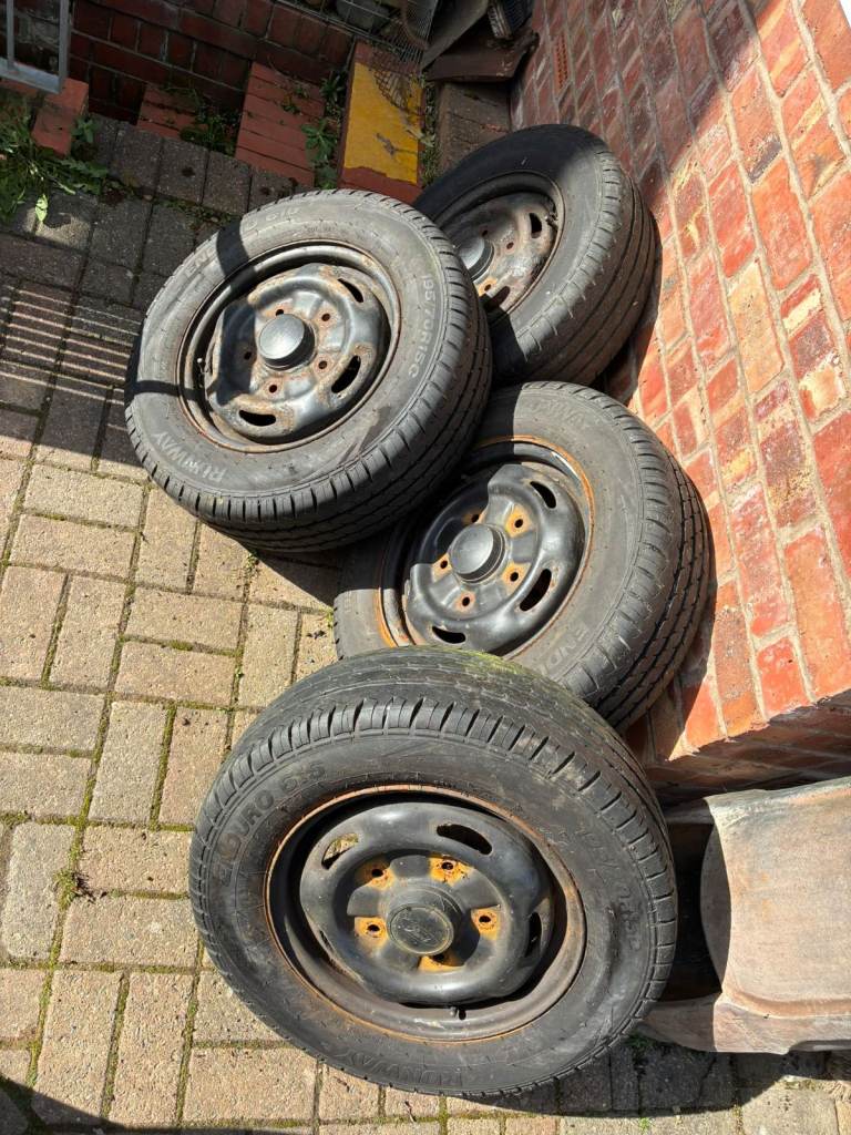 Set of 4 steel wheels and tyres from a 2013 transit
