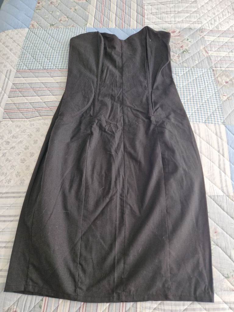 image for TOPSHOP BLACK LACE UP BACK MINI PARTY DRESS