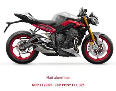 PRE-REGISTERED 2026/76 TRIUMPH STREET TRIPLE 765 RX MOTORCYCLE OFFER SAVE 1500