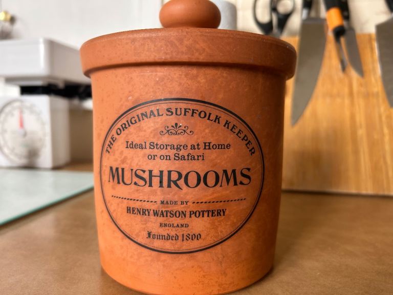 Airtight Henry Watson storage jar for Mushrooms keeper.