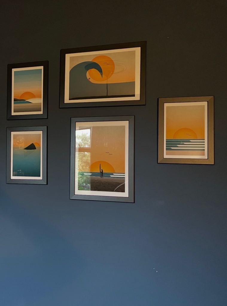 Surfing prints framed 