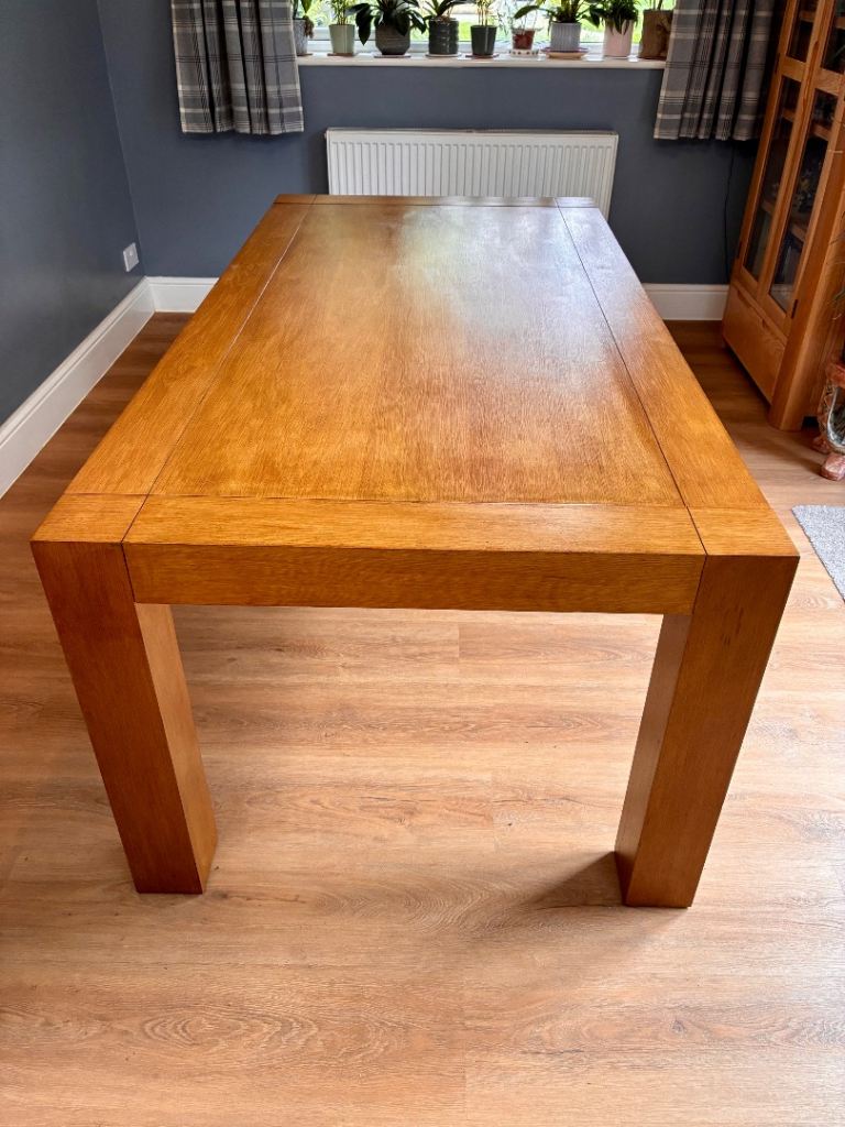 Large Solid Oak Dining Table