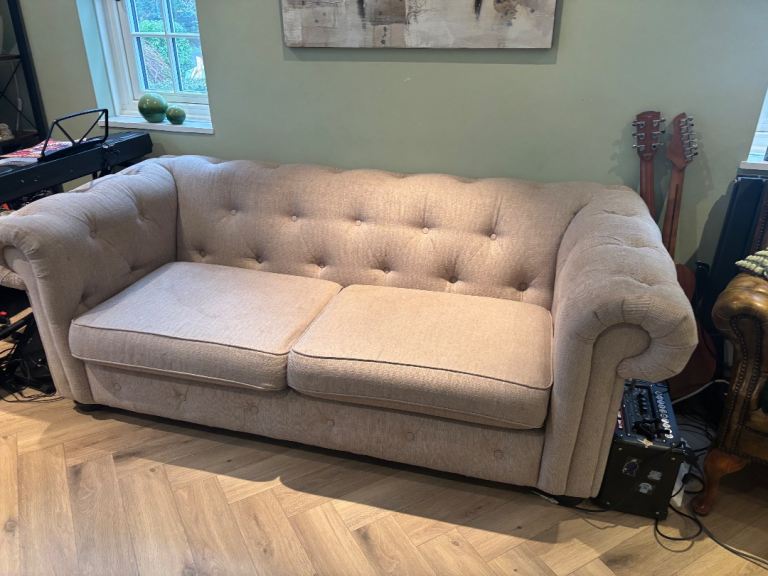 DFS chesterfield 3 seater sofa bed 