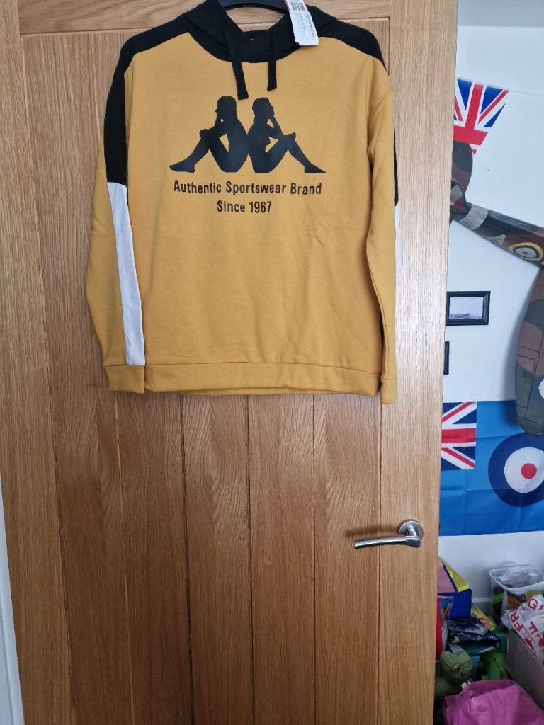 Kappa Hoodie – Yellow & Black, Brand New