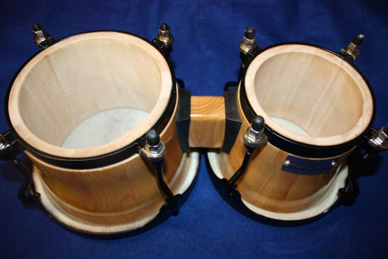 Gon Bops Fiesta Bongo 7in and 8.1/2in Natural with Black Hardware ~ Excellent Condition ~ £95 ono