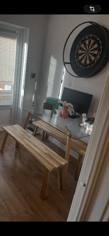 Dining table and benches 