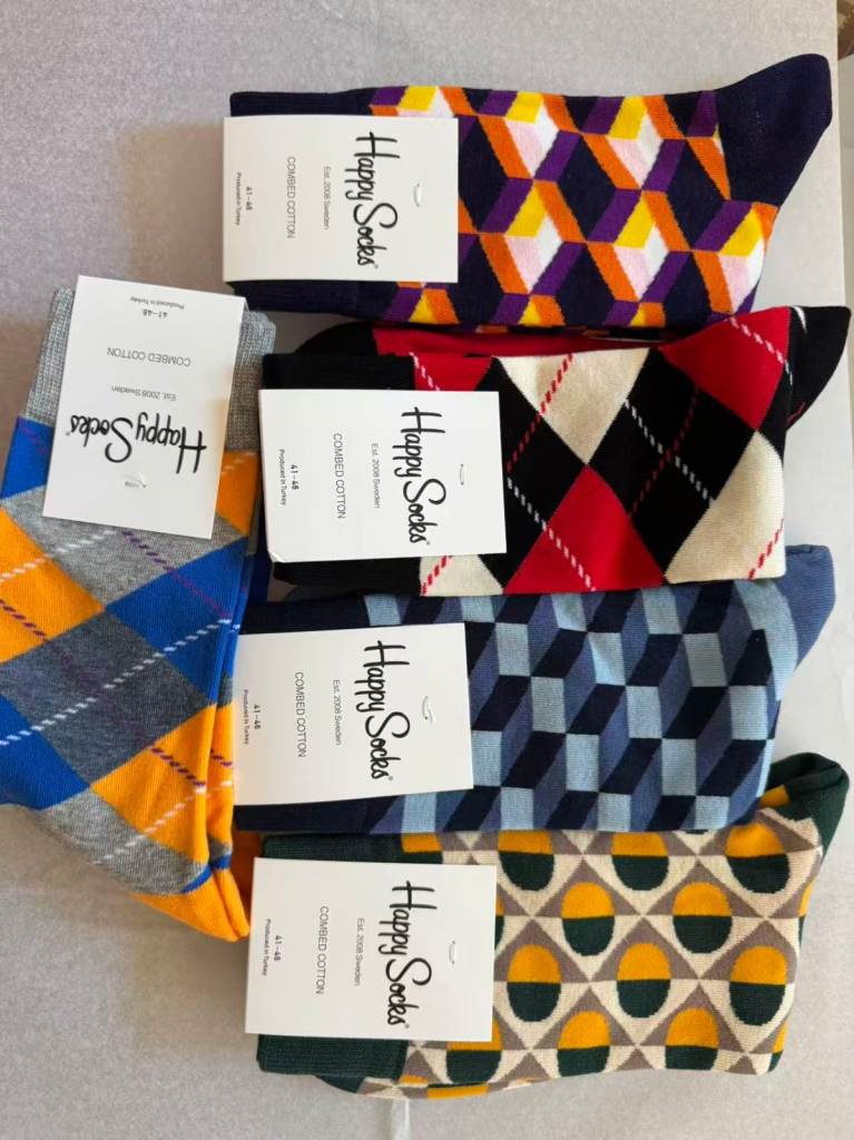 5 Pairs Happy Colourful Funny Socks Men Women Christmas, Birthday, Secret Santa