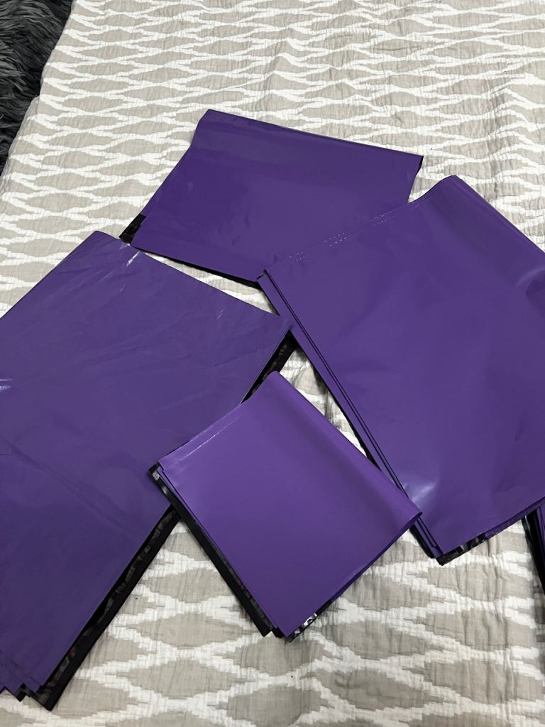 40 Purple Mailing Bags – Mixed Small to XL Sizes, Brand New