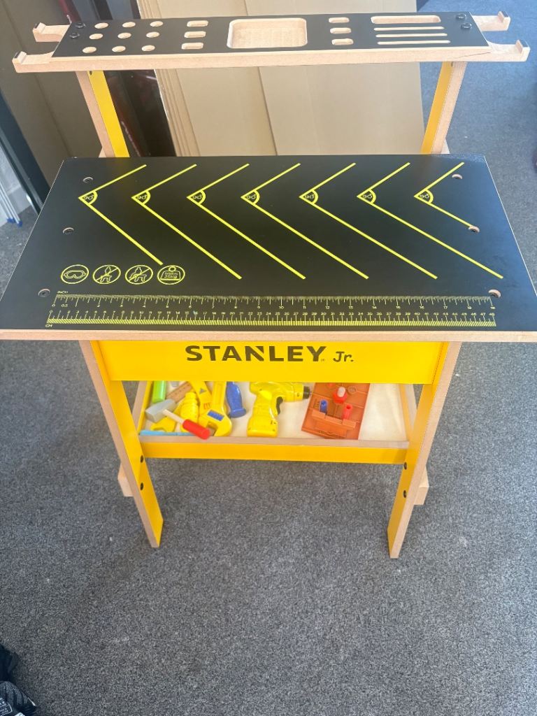 Stanley Jr. Kids Wooden Play Workbench, Good Condition