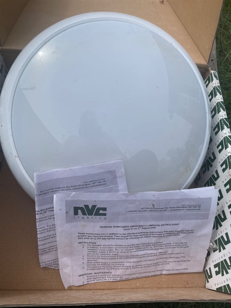 NVC Portland 28W Round Bulkhead White Bezel Opal Diffuser