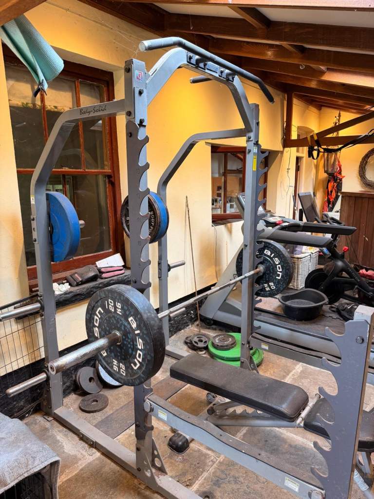 Body solid weight rack and bench with added weight x 
