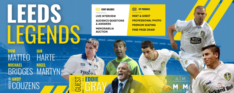 2x tickets to LEEDS UTD/UNITED "LEEDS LEGENDS" at the Grand Leeds - seats in box - Tues 28th April