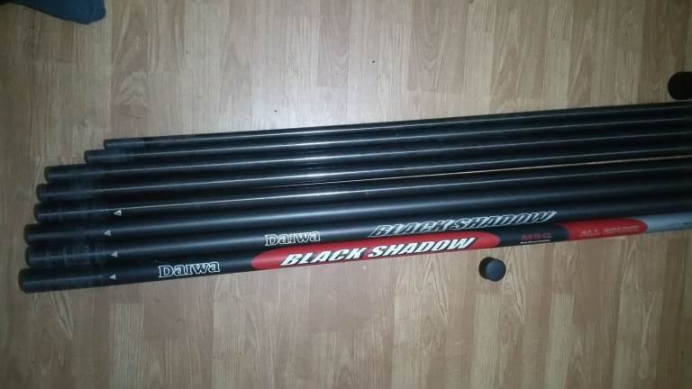14m daiwa black shadow  msg match pole  4 topkits