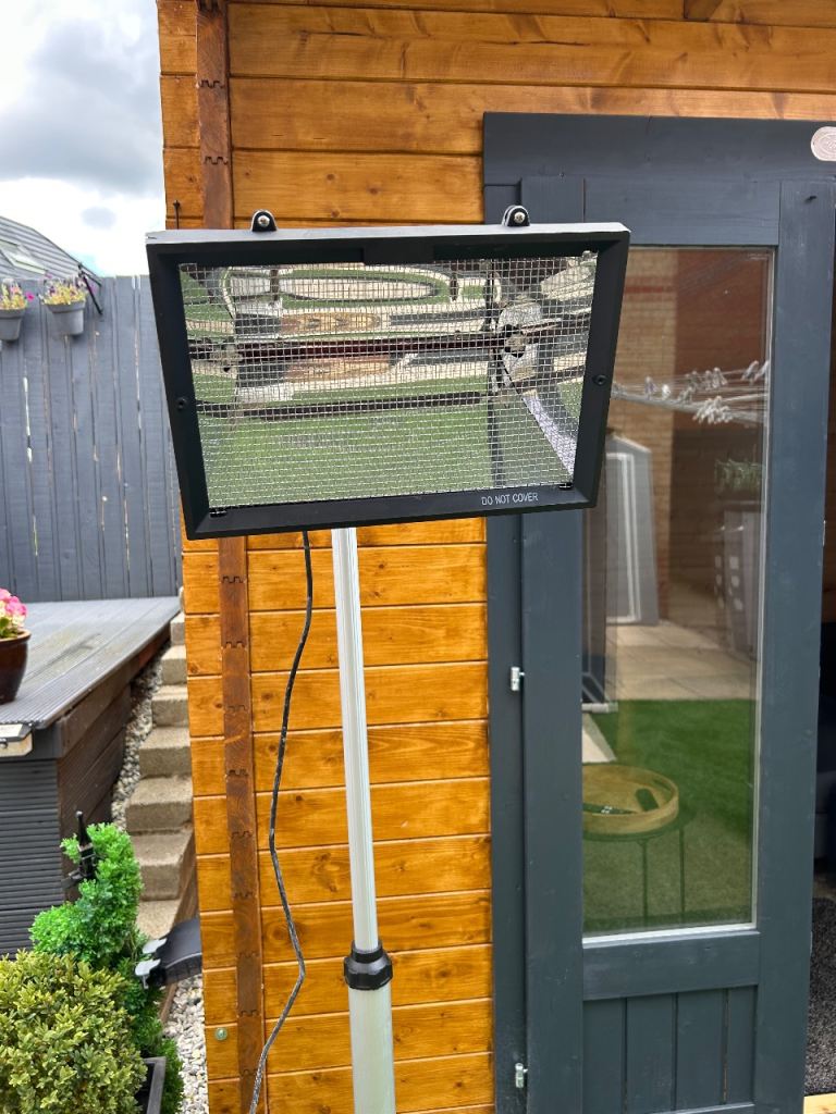Black Infrared Patio Heater on Stand - Good Condition