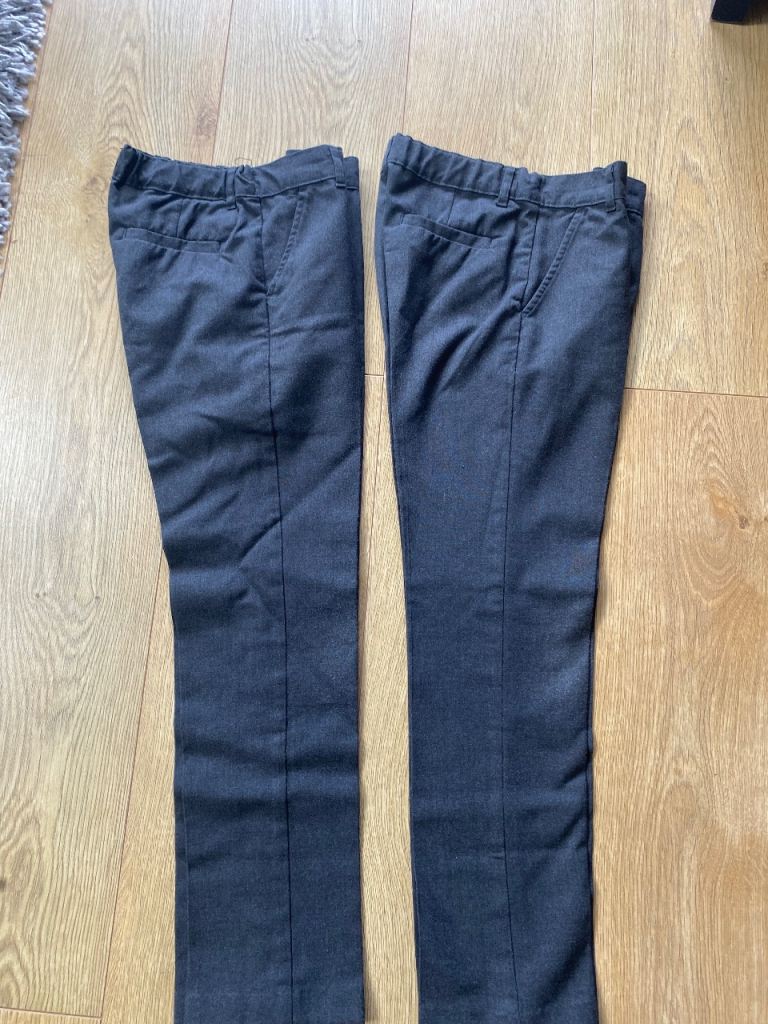 Two Pairs of Grey Kids School Trousers