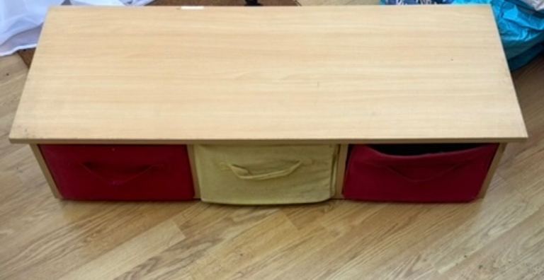 Three drawer storage unit 