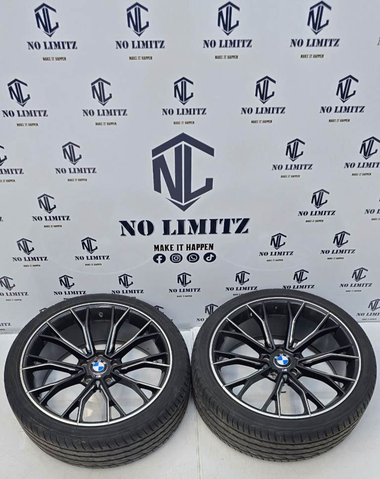 BMW 20" 669m STYLE TWO SINGLE ALLOY WHEELS 3 SERIES 4 SERIES 5 SERIES 5x120- TYRES DIAMOND CUT
