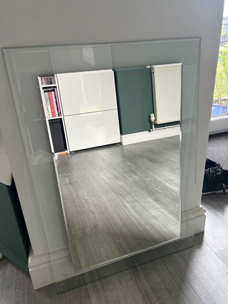 Modern Bathroom Mirror with Sleek Glass Frame