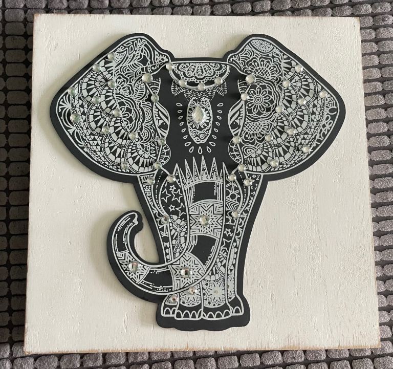 Elephant Wall Hanging Art Wooden