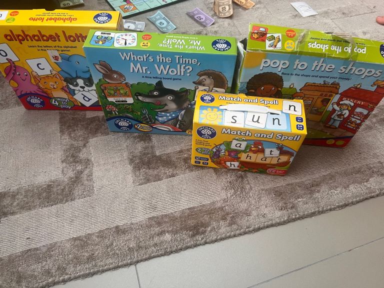 4 educational board games for 3-9+ ages