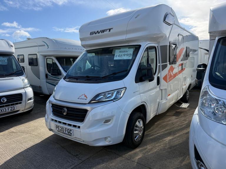 2020 Swift Edge 494 Coachbuilt - Rear Island Bed + Drop-Down Bed - Only 21,794 M