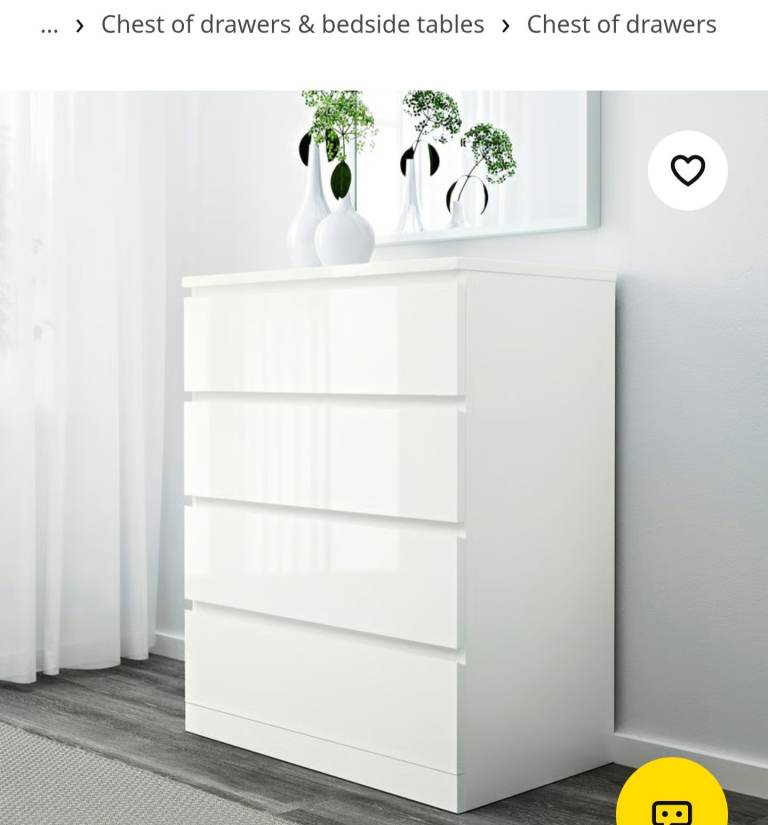 Ikea white malm drawers