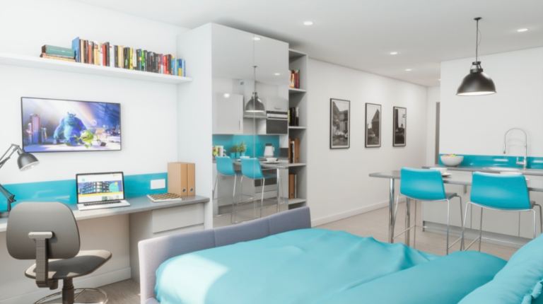 Long studio apartment 