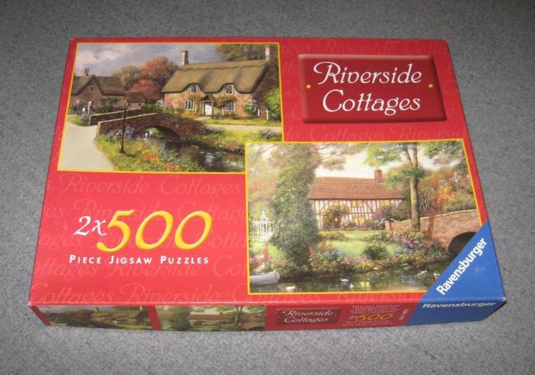2x Ravensburger - Riverside Cottages - 500 pieces jigsaw puzzles