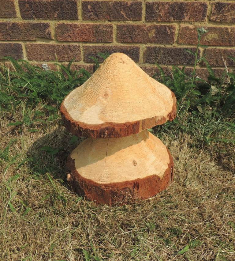 Oak Mushroom Chainsaw Carving Garden Feature Sculpture Ornament