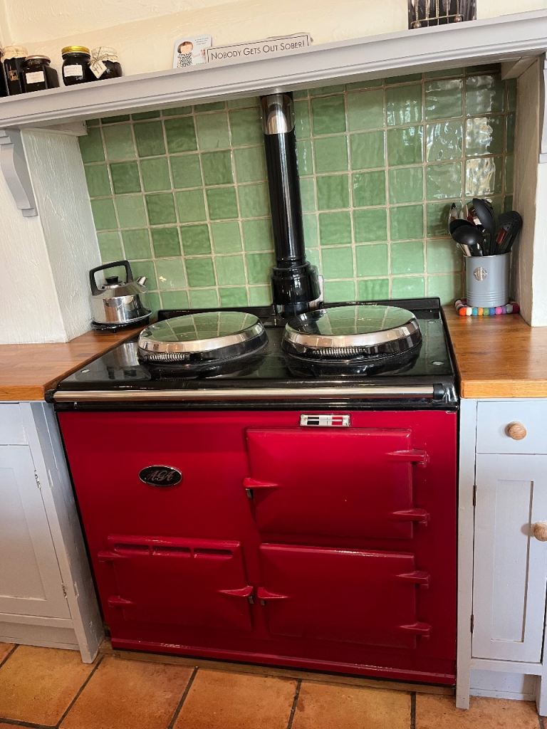 AGA Range Cooker in Red – Good Condition