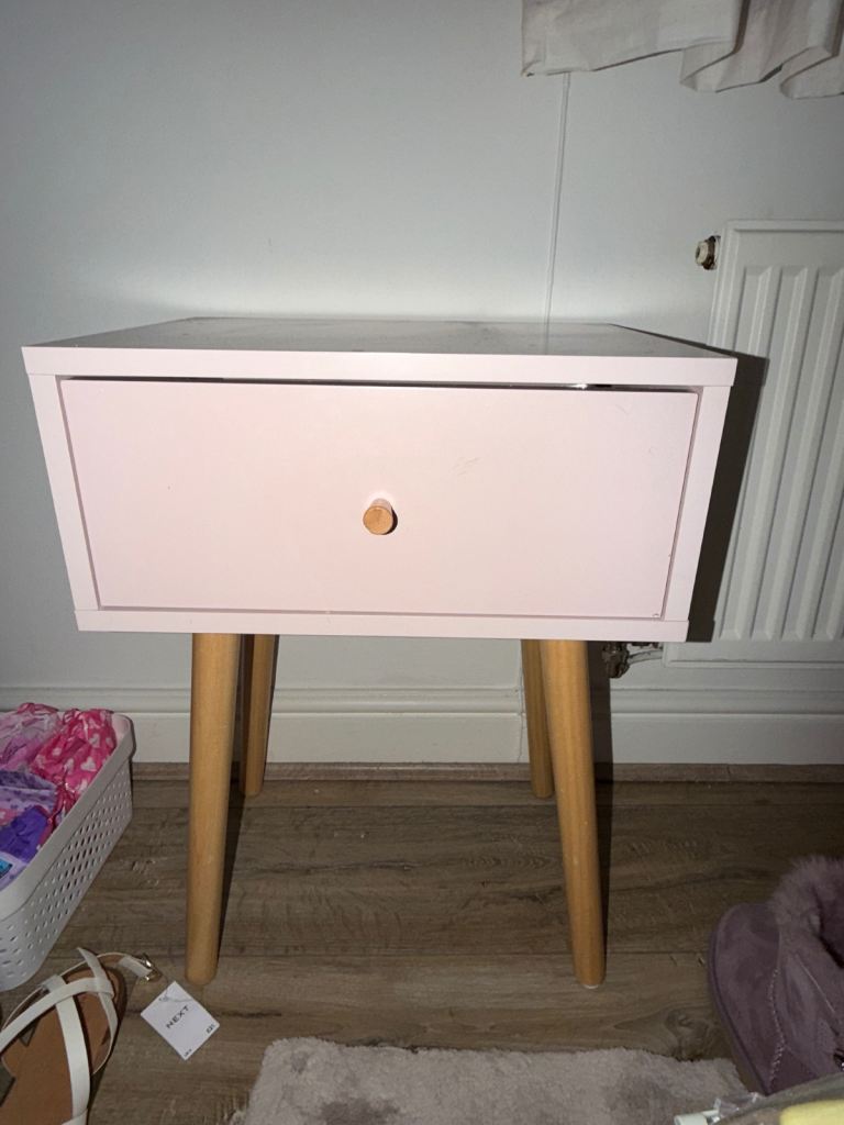 Habitat Otto 1 Drawer Bedside Table - Pink