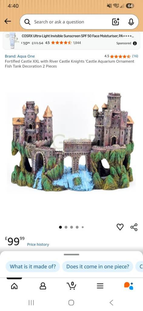 Fish tank castle