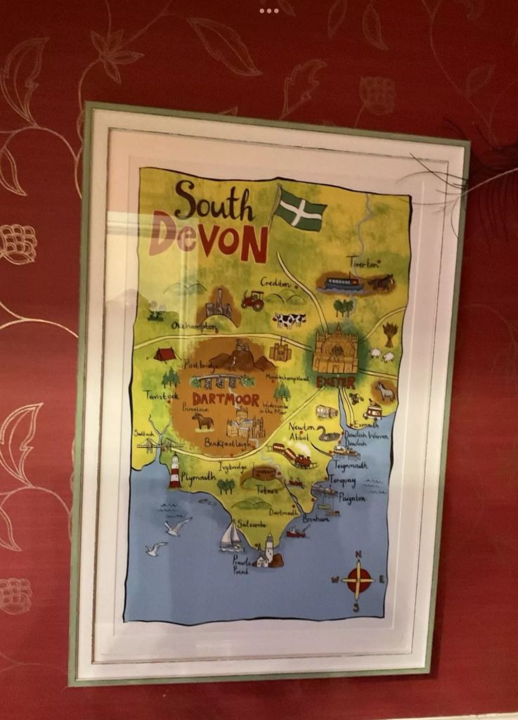 Devon map framed