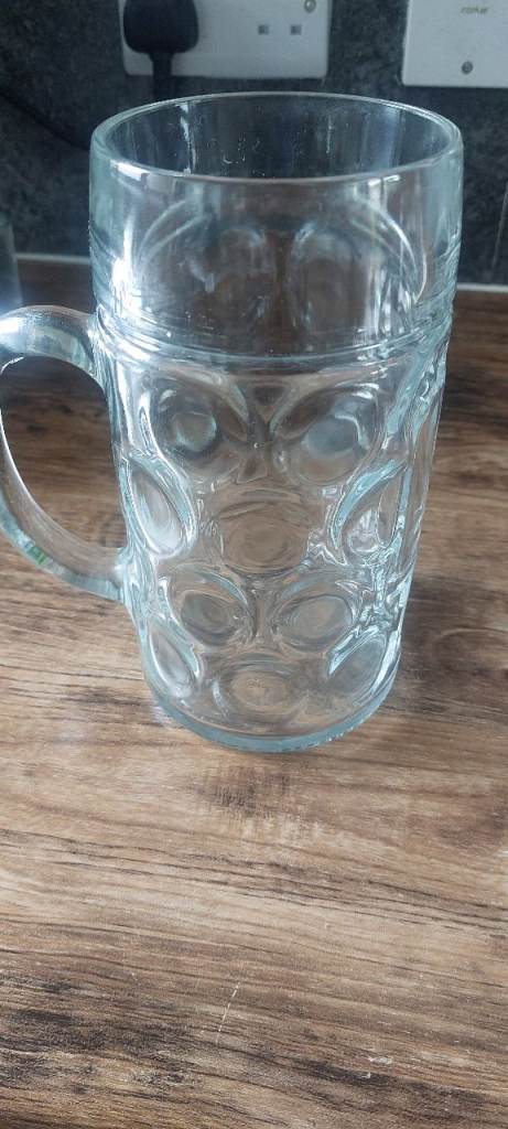 Two Glass Beer Steins / Mugs – Good Condition