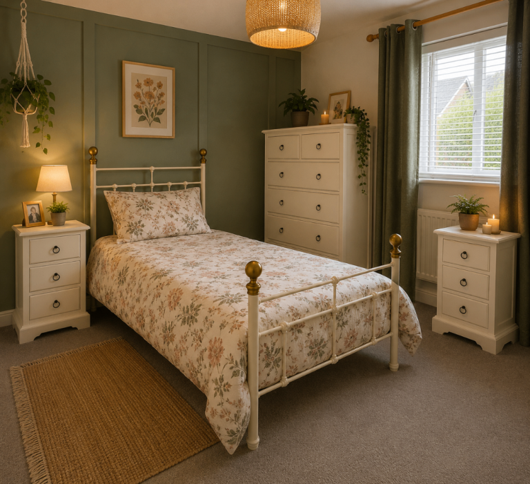 Cream Wooden Tallboy Chest of Drawers - 6 Drawers, Good Condition