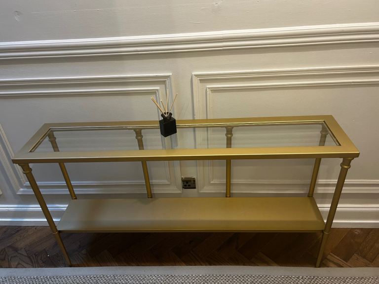Gold console table 