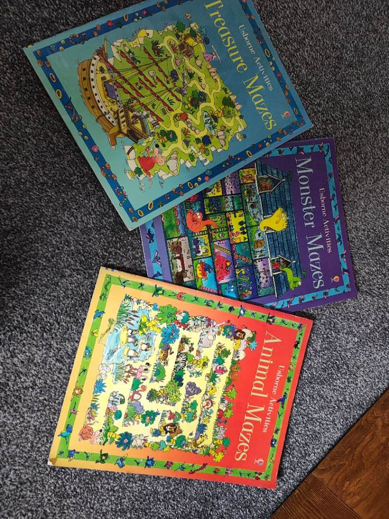 Usborne Maze Books – Treasure, Monster, and Animal Mazes