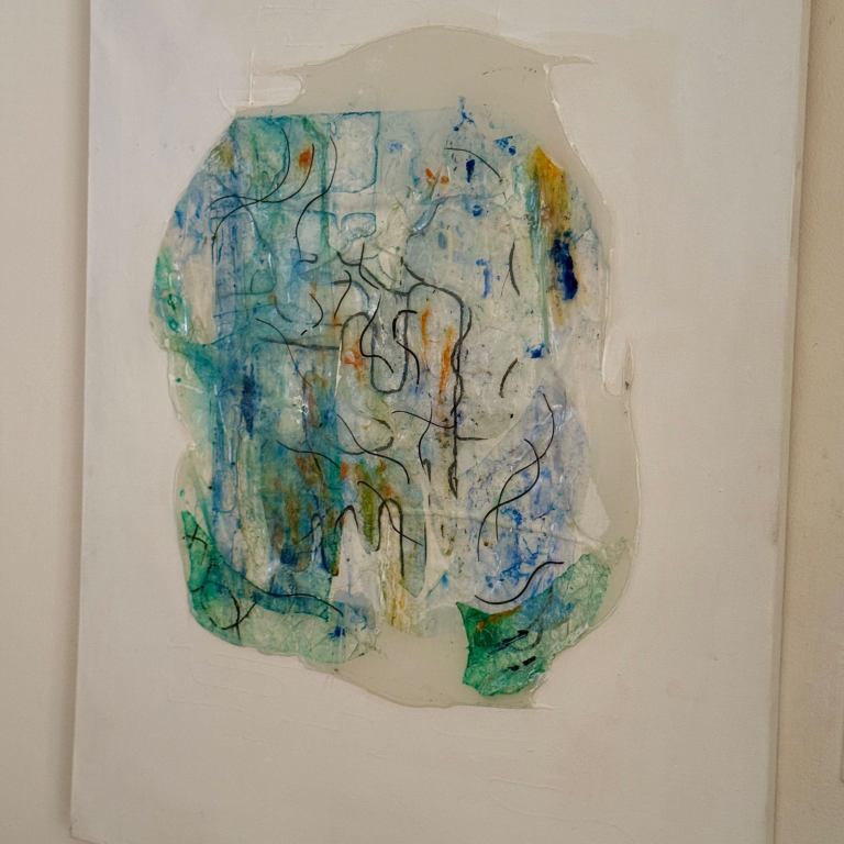 Abstract Art Piece – Multicoloured, Resin Finish