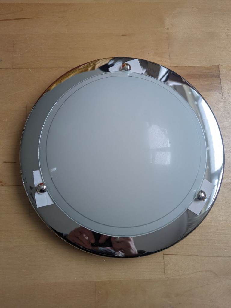 Chrome and Glass Flush light Fitting 