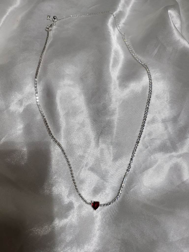 Pandora. S925. Necklace with Red Heart Pendant – As Good As New