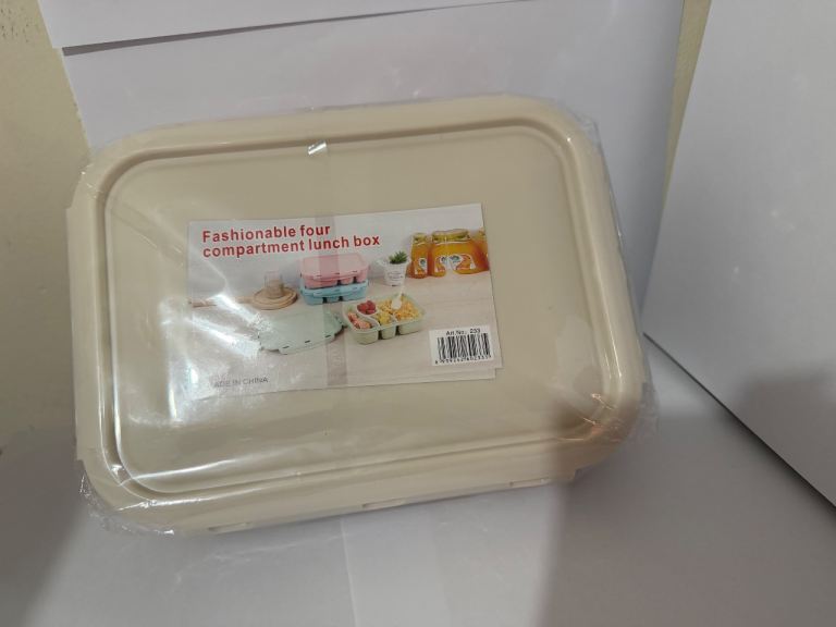 New Four Compartment Lunch Box - Beige