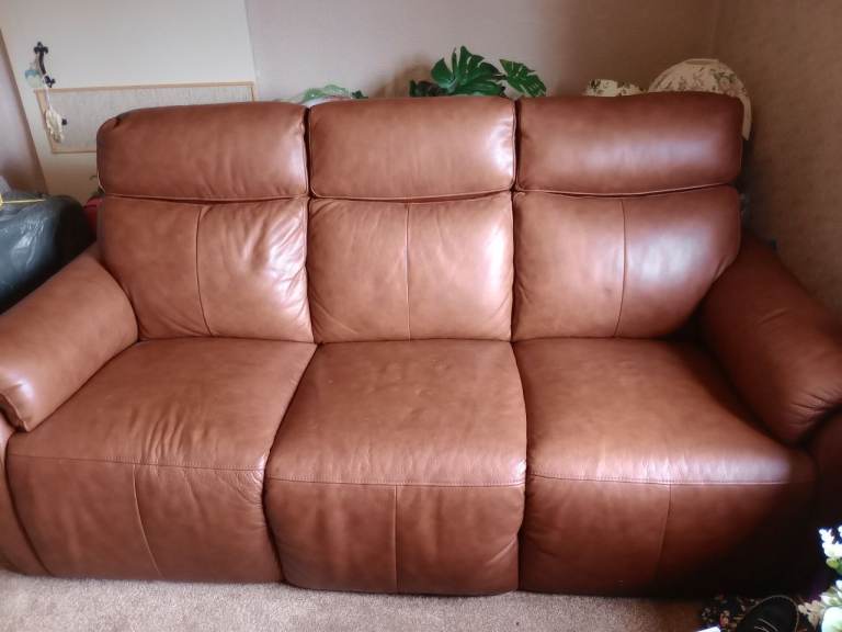 Leather sofa and chair 