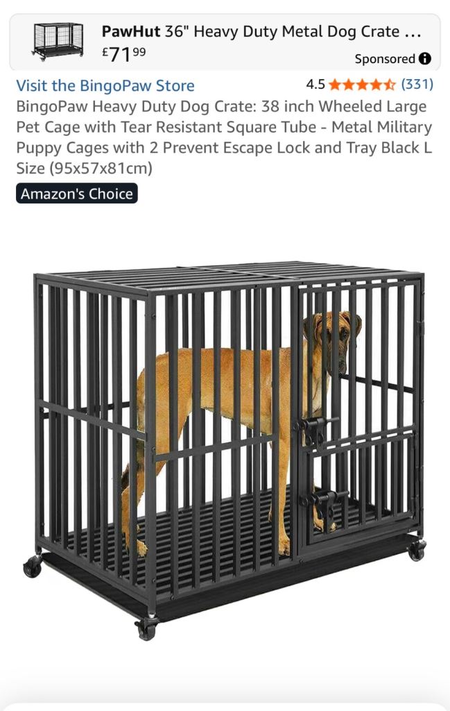 Extra extra large heavy duty dog crate 