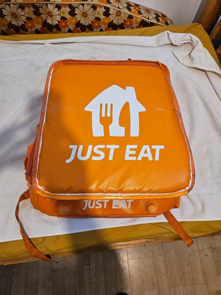 Just Eat Delivery Backpack - Orange, Good Condition