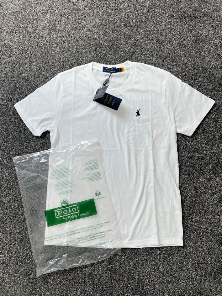 New Polo Ralph Lauren T-Shirt - White, Size Small