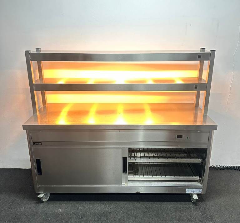 PROFIT NOW, BUY LATER! - Used Lincat 1755mm Hot Cupboard w/ Double Heated Overgantry, On Wheels